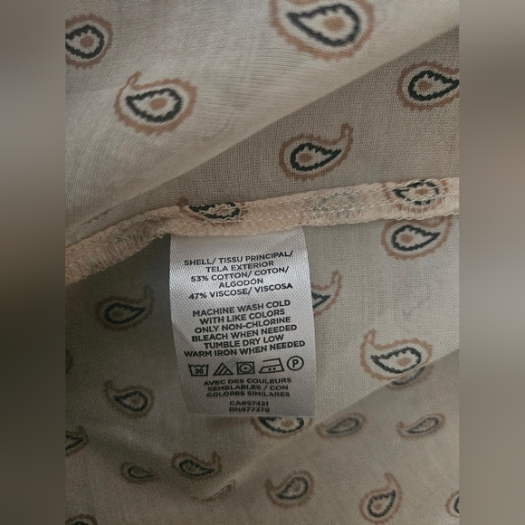 NWOT Ann Taylor Cream Paisley Blouse - Picture 14 of 16